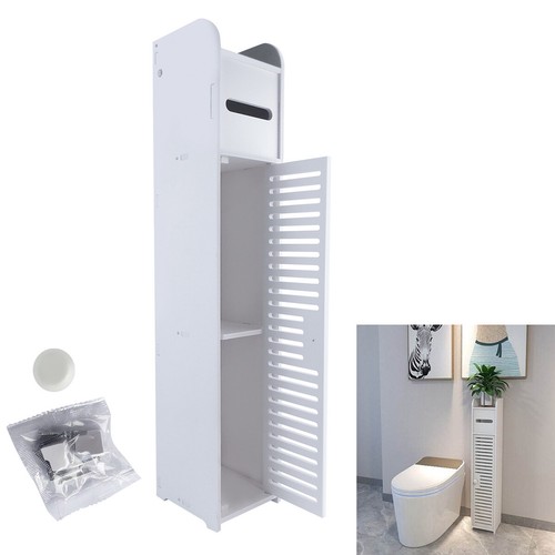 White bathroom cabinet storage - white,