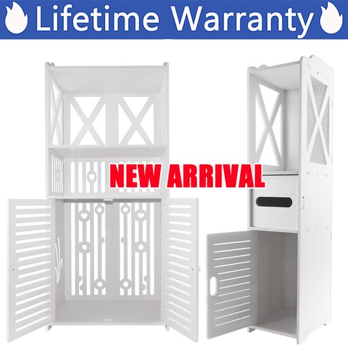 White bathroom storage - white,