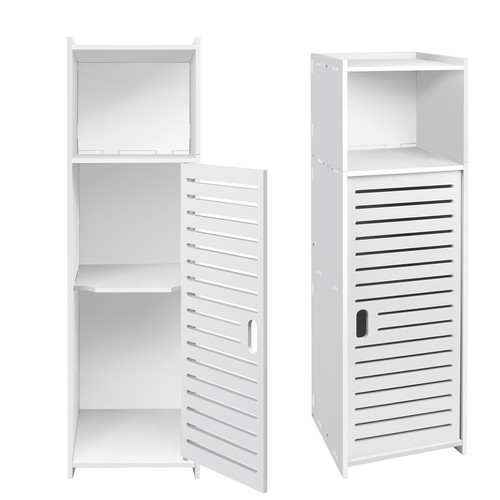 White bathroom storage cabinet - storage,