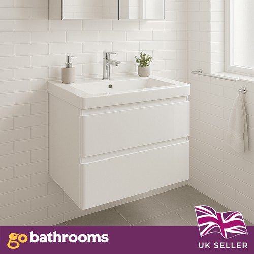 600mm white vanity - white,