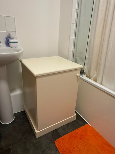 Cream painted wooden bathroom - wooden,