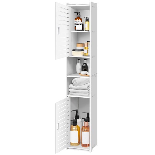 White bathroom storage cabinet - white,