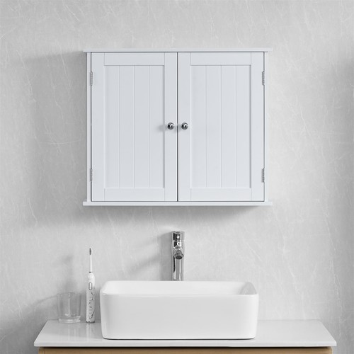 White bathroom wall cabinet - bathroom,